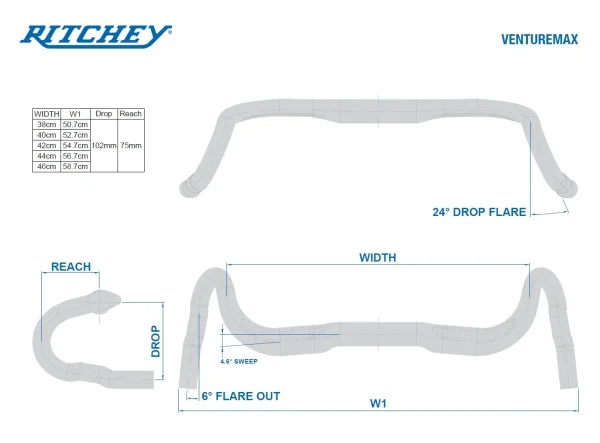 Ritchey WCS VentureMax V2 Di2 Internal 46cm Lenker 7